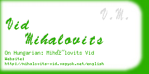 vid mihalovits business card